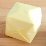 origami box in yellow