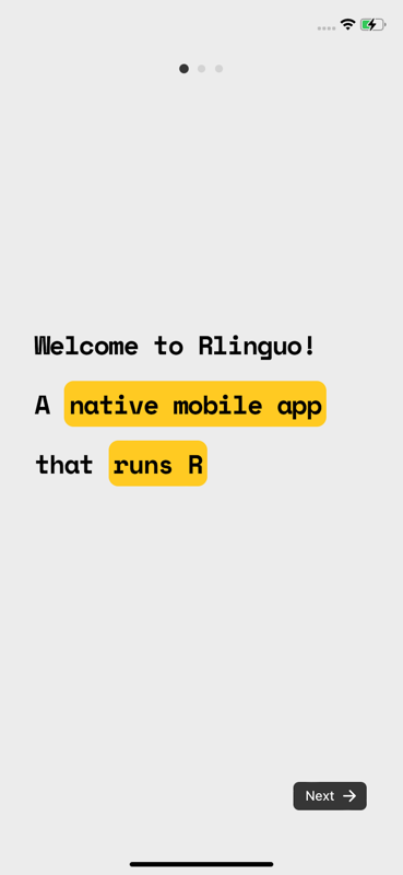 Rlinguo first screen