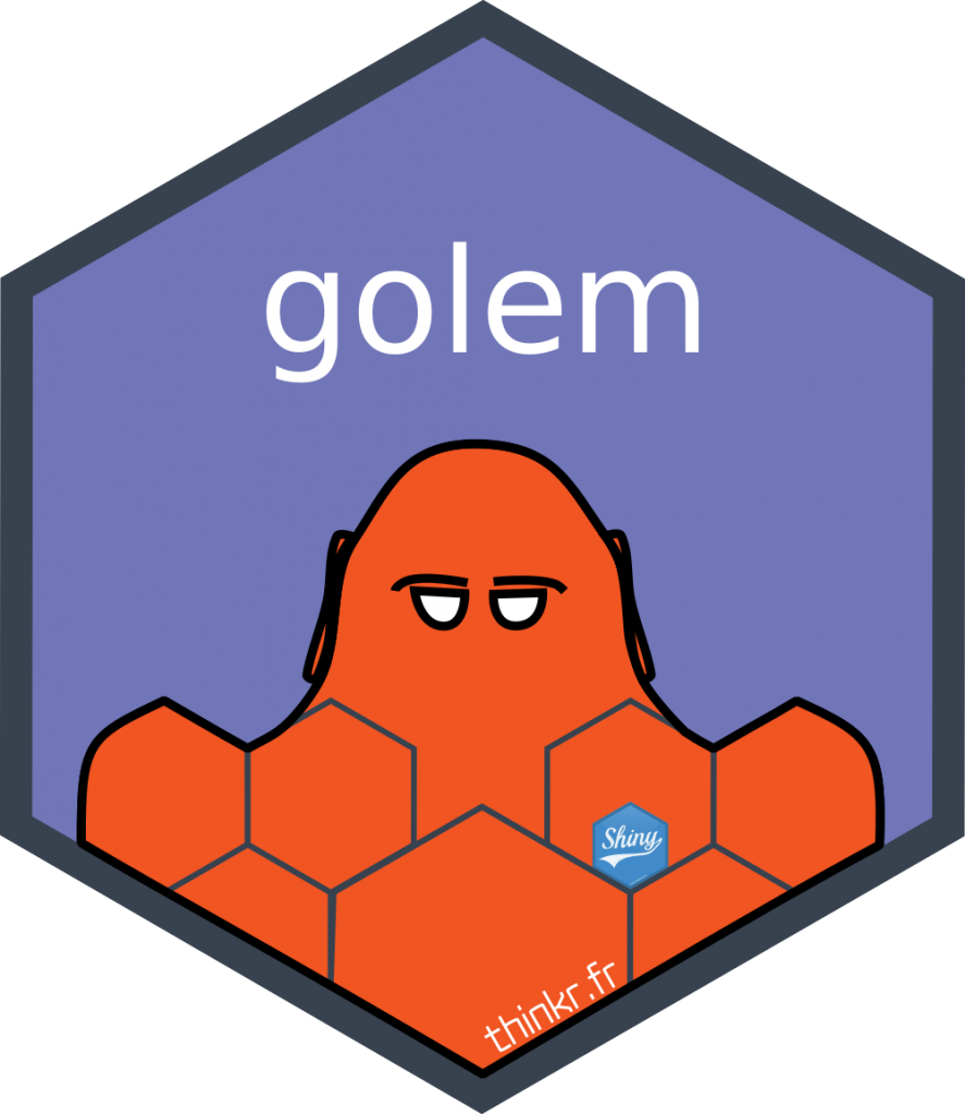 A orange golem drawn in the middle of a hexagon